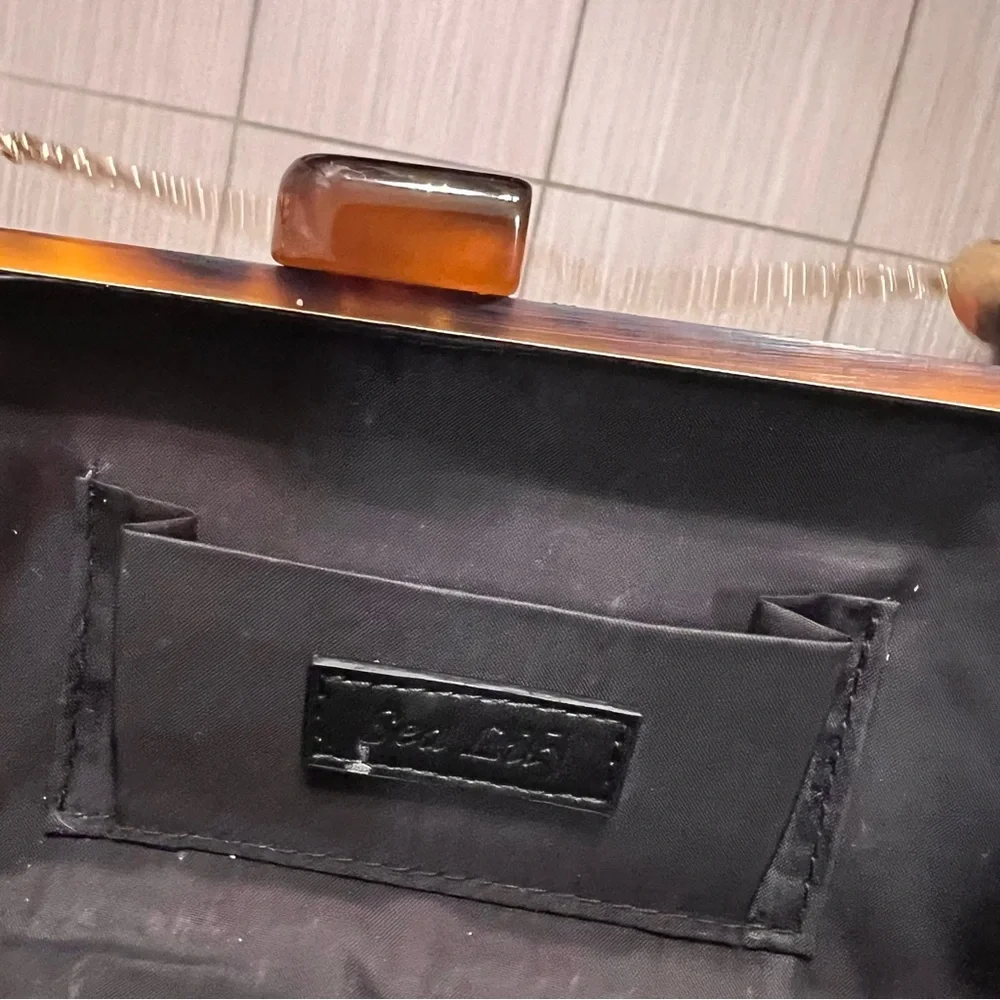 Tortoise Shell Box Clutch/Shoulder Bag crossbody boutique Sea Life - Picture 10 of 10